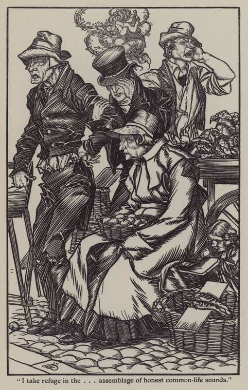 Ilustração de The Essays of Elia de Charles Lamb (litho) de A. Garth Jones