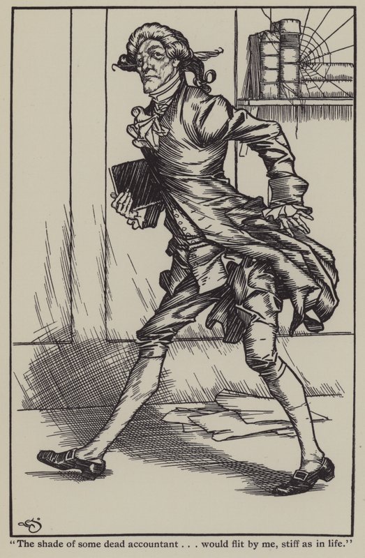 Ilustração de The Essays of Elia de Charles Lamb (litho) de A. Garth Jones