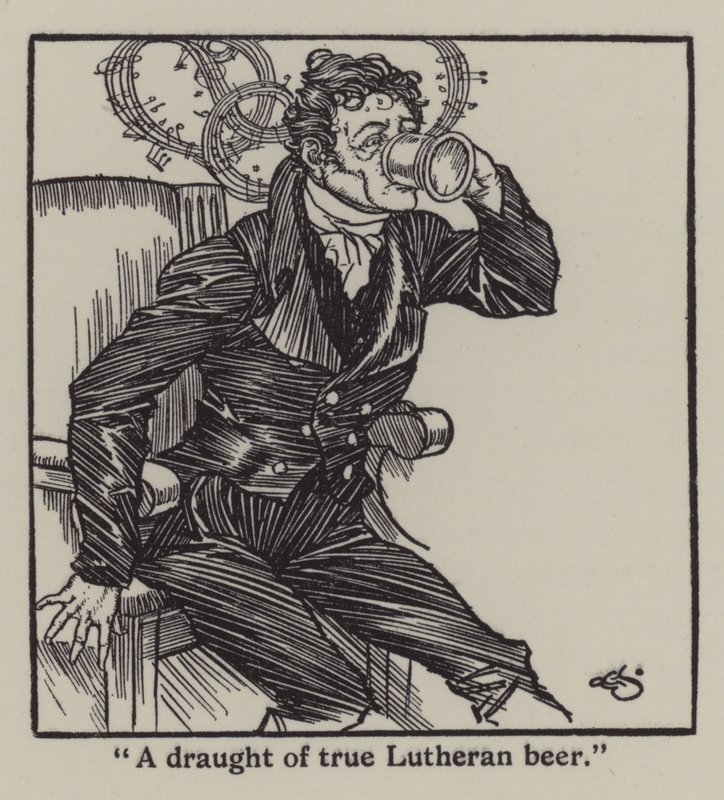 Ilustração de The Essays of Elia de Charles Lamb (litho) de A. Garth Jones