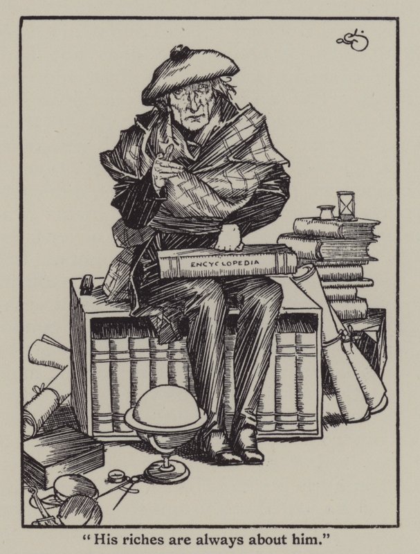 Ilustração de The Essays of Elia de Charles Lamb (litho) de A. Garth Jones