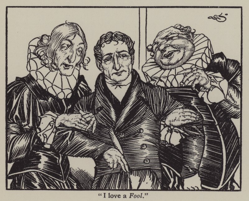 Ilustração de The Essays of Elia de Charles Lamb (litho) de A. Garth Jones