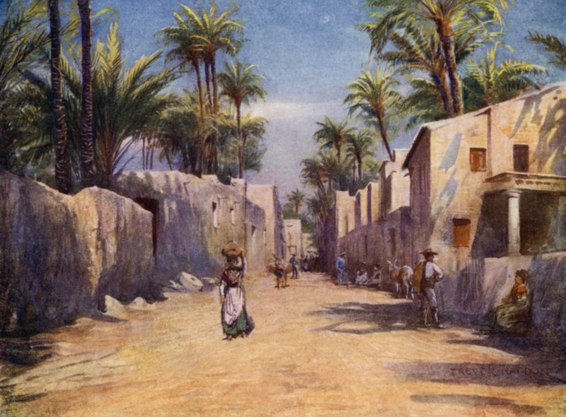 Elche, A Street (cor litho) de A. Trevor Haddon