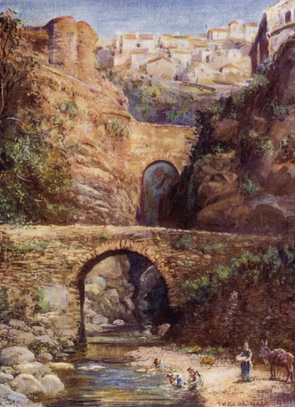 Ronda, Pontes Romanas (cor litho) de A. Trevor Haddon