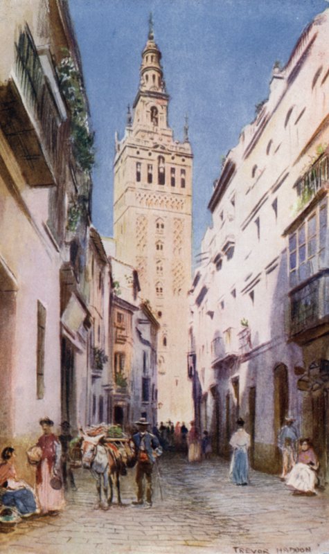 Sevilha, A Giralda (cor litho) de A. Trevor Haddon
