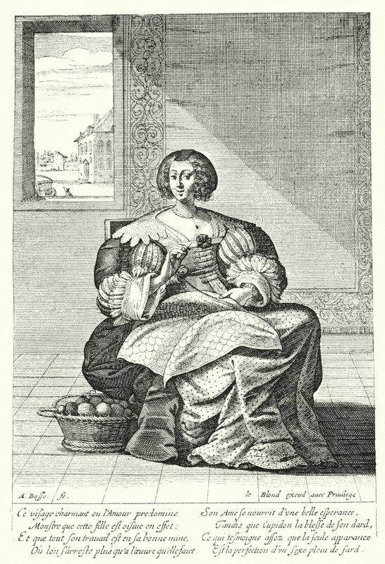 A Bordadeira (gravura) de Abraham (after) Bosse