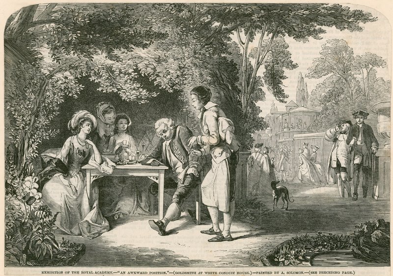 Ourives na casa de conduto branco, Islington, Londres de Abraham Solomon