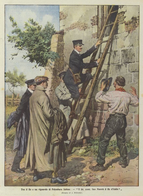 Fra il Re e um vignarolo de Palombara Sabina, Lei, excitação, Sua Maesta il Re di Italy de Achille Beltrame
