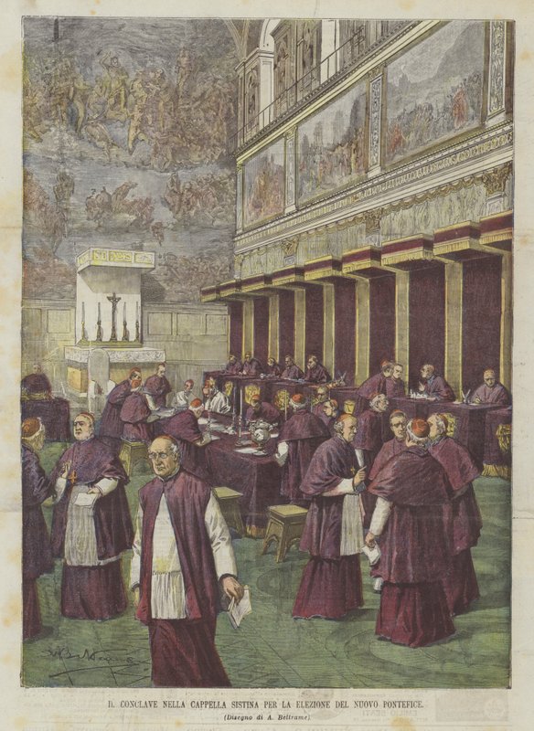 O Conclave na Capela Sistina para a eleição do novo pontífice de Achille Beltrame