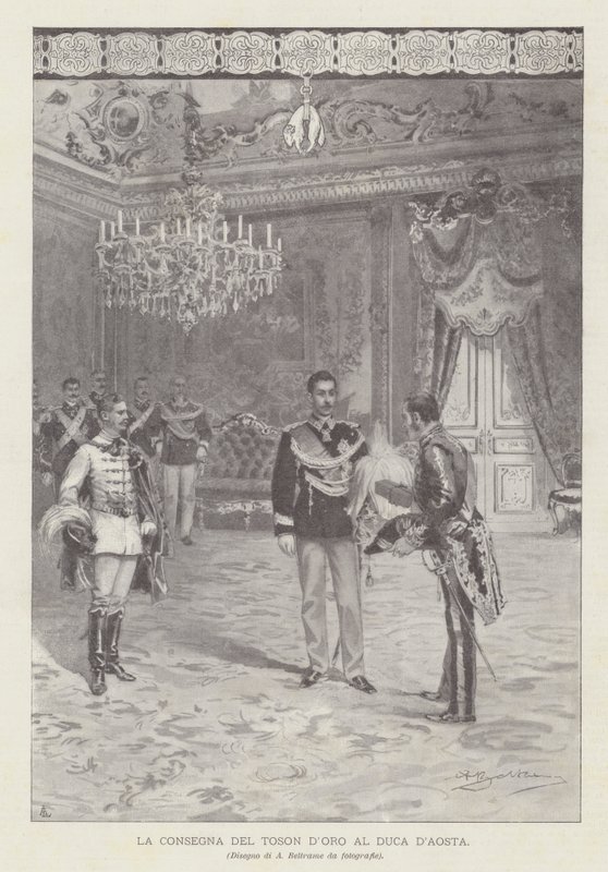 Entrega de Toson DOro para Duke DAosta de Achille Beltrame