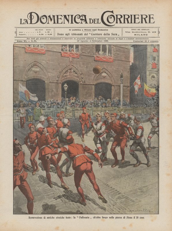 Ressurreição de antigos festivais históricos, o Pallonata que teve lugar na Piazza di Siena no dia 18 de Achille Beltrame