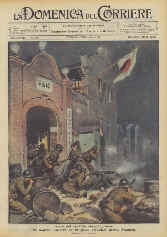 Cenas do conflito sino-japonês de Achille Beltrame