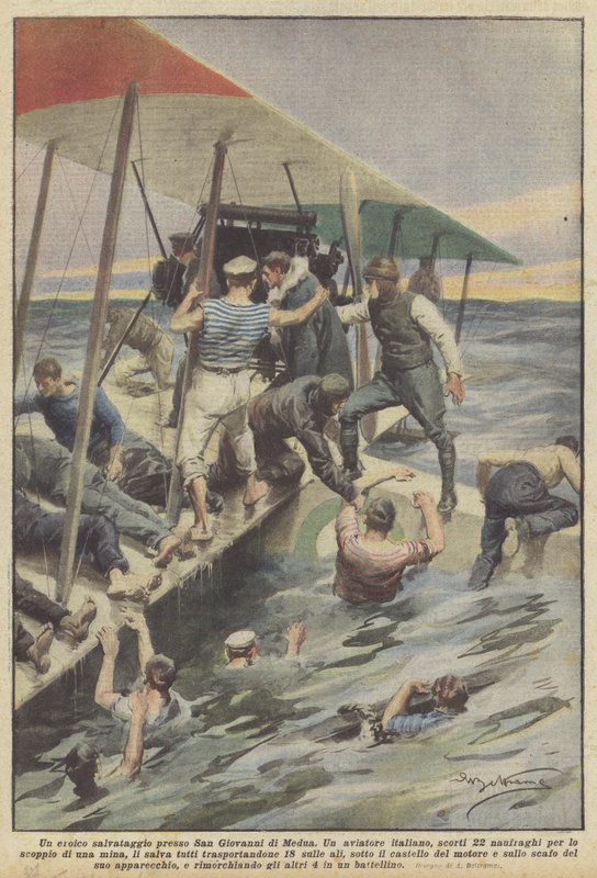 Um resgate heróico em San Giovanni di Medua de Achille Beltrame