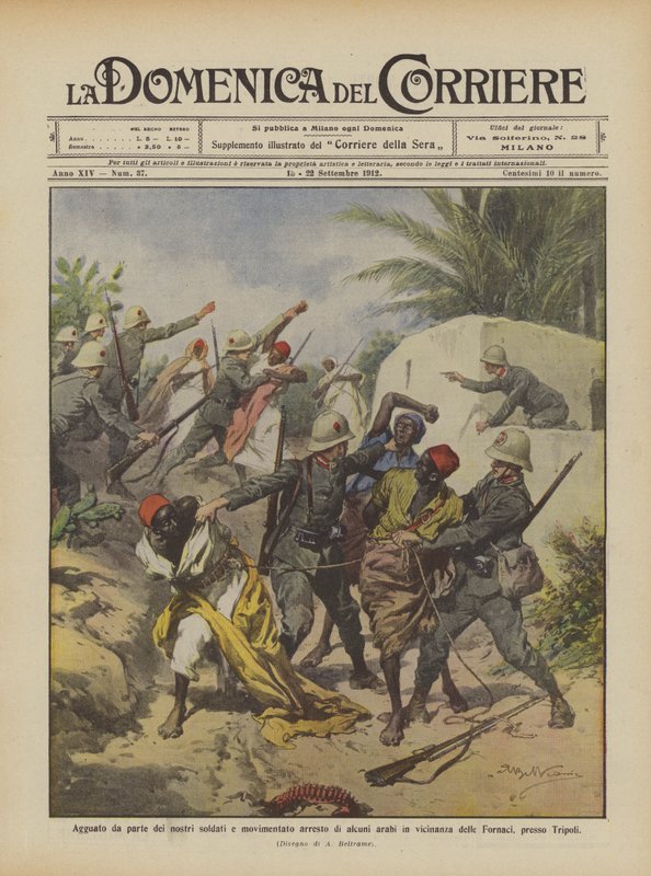 Emboscado por nossos soldados e provocou a prisão de alguns árabes nas proximidades de de Achille Beltrame