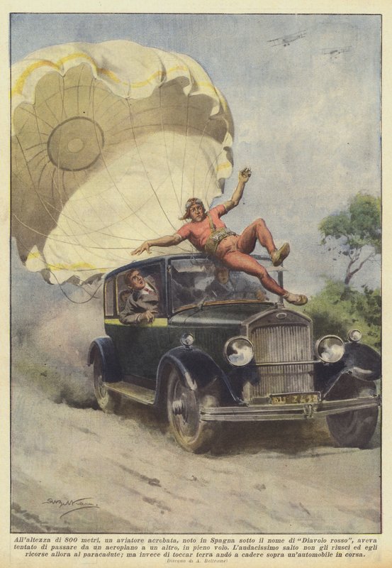 A 800 metros, um acrobata aviador, conhecido na Espanha sob o nome de Red Devil de Achille Beltrame