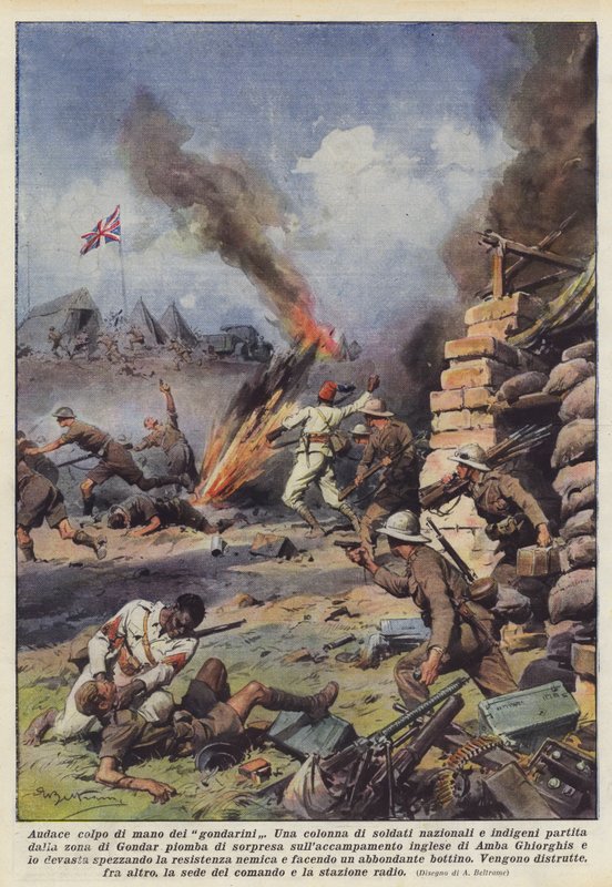 Aperto de mão arrojado do gondarini de Achille Beltrame