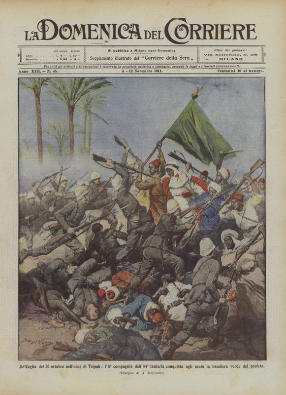 Batalha de 26 de outubro no oásis de Trípoli, a companhia da 84ª Infantaria conquista de Achille Beltrame