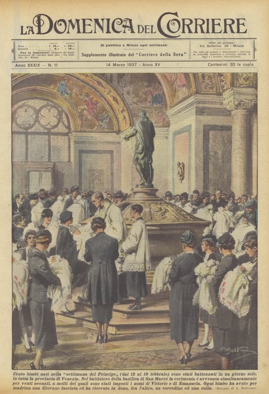 Cem crianças nascidas na semana do Príncipe (de 12 a 19 de fevereiro) foram batizadas de Achille Beltrame