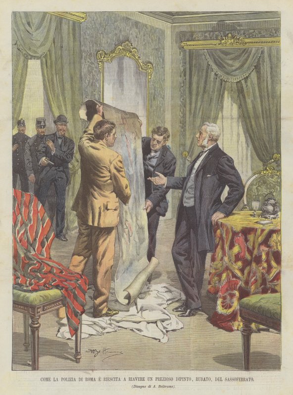 Como a polícia de Roma e reeditada Um prezioso pintado, roubado, Del Sassoferrato de Achille Beltrame