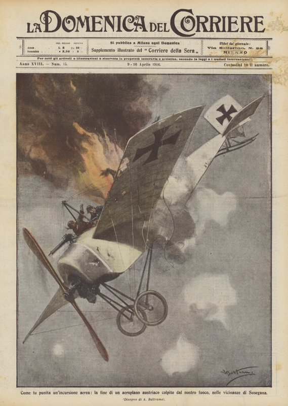 Como foi um ataque aéreo punido, o fim de um avião austríaco atingido pelo nosso fogo de Achille Beltrame