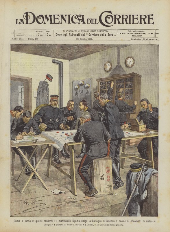 Como as guerras modernas fazem o marechal Oyama dirigir a batalha de Mukden a dúzias de Achille Beltrame