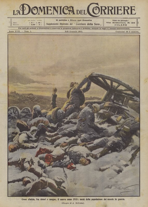 Como uma sinizia, entre dores e sangue, o novo ano de 1915, metade da população mundial em guerra de Achille Beltrame
