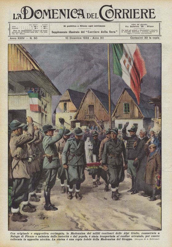 Com uma cerimônia original e evocativa, a Madonnina dos soldados fronteiriços dos Alpes Julianos de Achille Beltrame