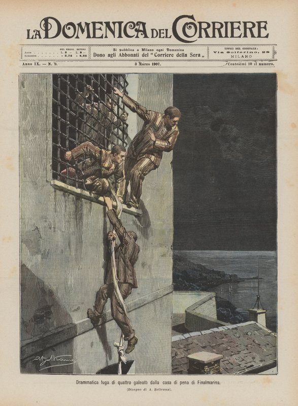 Escapada dramática de quatro condenados da casa de penalidade de Finalmarina de Achille Beltrame