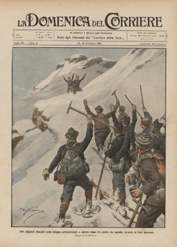 Dois alpinistas presos no norte de Grigna e salvos depois de três dias por equipes correram para salvá-los de Achille Beltrame