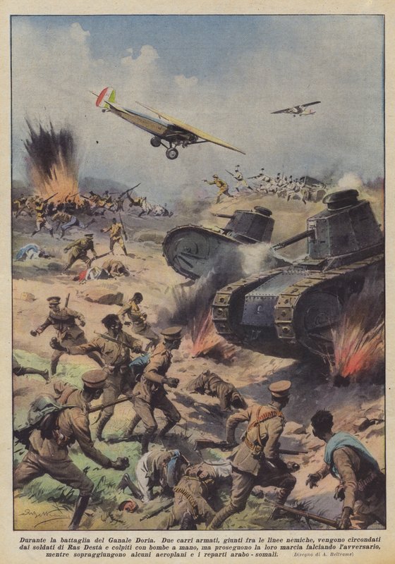 Durante a batalha de Ganale Doria de Achille Beltrame