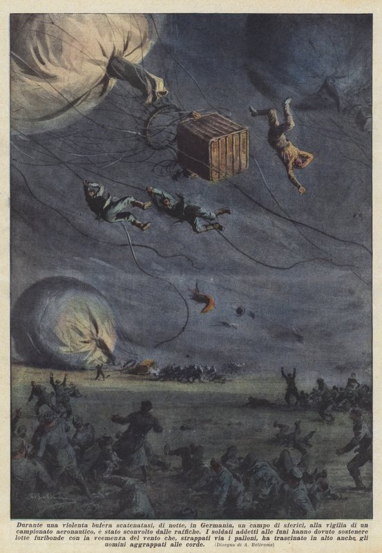 Durante uma tempestade violenta desencadeada à noite, na Alemanha, um campo esférico de Achille Beltrame