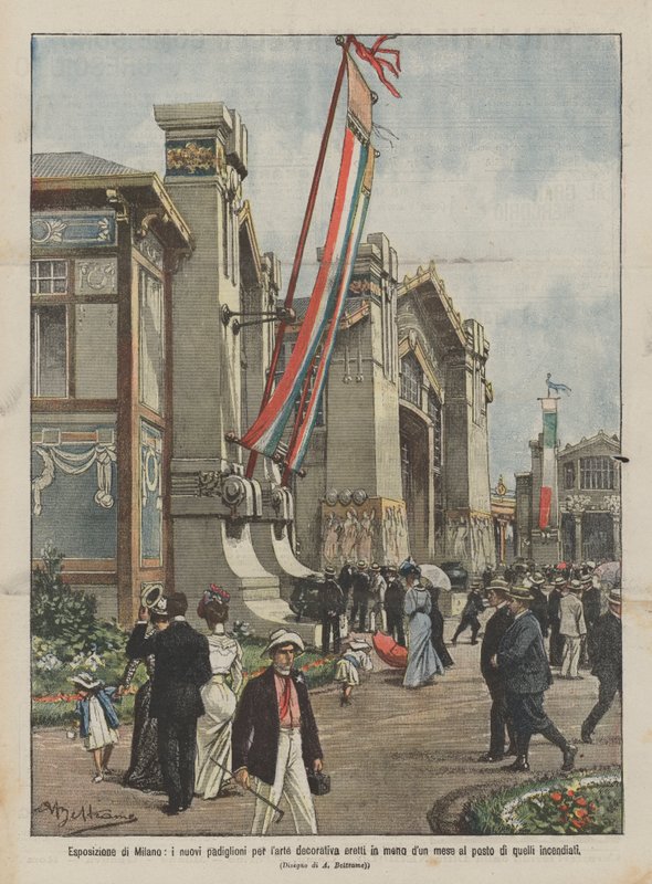Exposição em Milão, os novos pavilhões de arte decorativa erguidos em menos de um mês em vez disso de Achille Beltrame