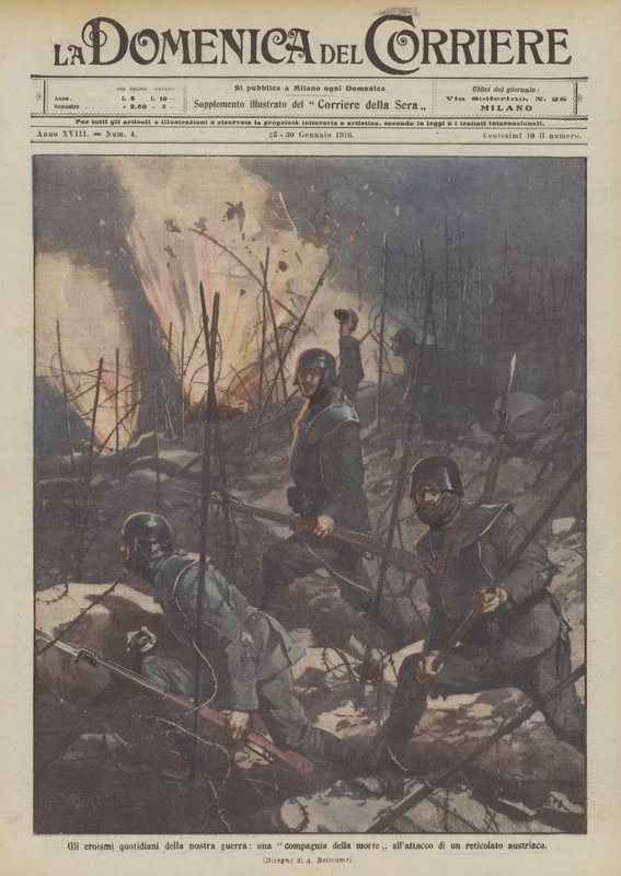 Os heróis diários da nossa guerra, uma companhia de morte atacada por uma rede austríaca de Achille Beltrame