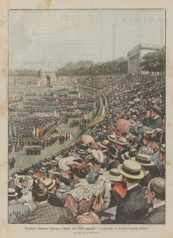Grande competição musical em Milão com 10.000 artistas, a concertone no último domingo na Arena de Achille Beltrame