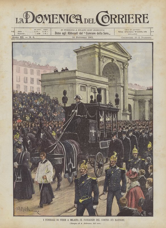 Funeral de Verdi em Milão, Il Passaggio Del Corteo No Bastionl de Achille Beltrame