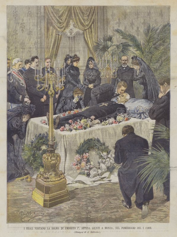 A visita real O Salma De Umberto I, acabado de chegar em Monza, na tarde do 1 Corr de Achille Beltrame