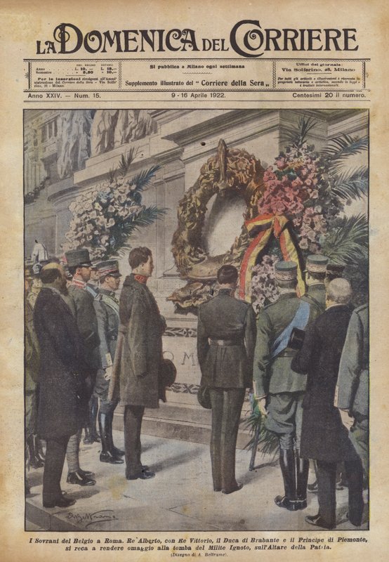 Os soberanos da Bélgica em Roma de Achille Beltrame