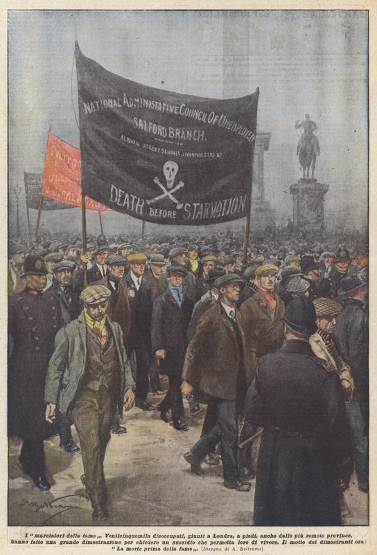 Os manifestantes da fome de Achille Beltrame