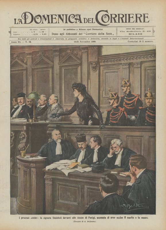 Os famosos julgamentos, Mrs. Steinheil antes dos Assizes de Paris, acusados de matar de Achille Beltrame