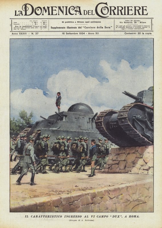 A entrada característica para o VI Campo Dux, em Roma de Achille Beltrame