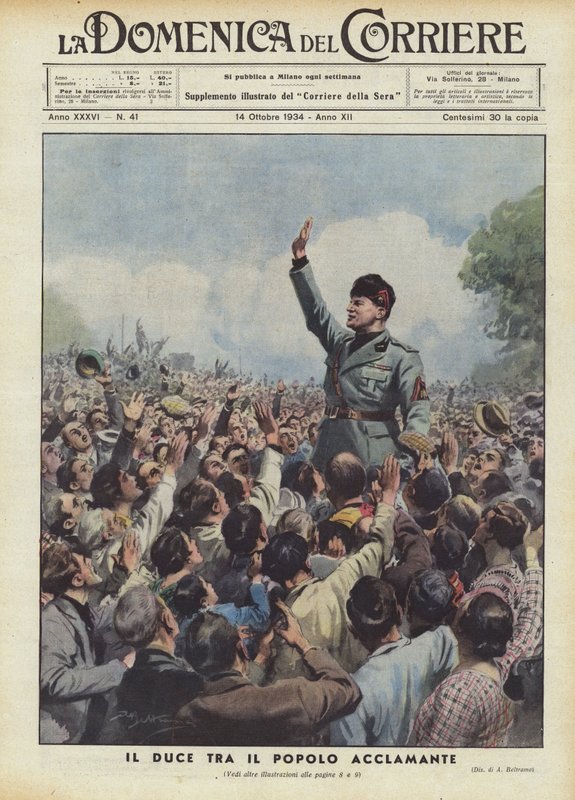 O Duce Entre As Pessoas Aclamativas de Achille Beltrame