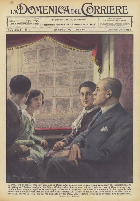 O Duce entre as pessoas de Achille Beltrame
