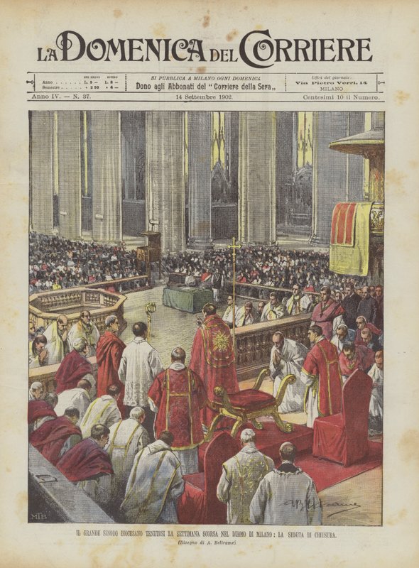 O Grande Sínodo Diocesano Realizado Na Semana Passada Na Catedral De Milão, O Assento De Encerramento de Achille Beltrame