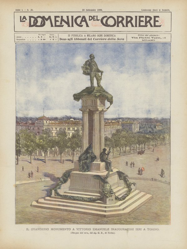O Grande Monumento A Vittorio Emanuele Inaugurado Ontem Em Turim de Achille Beltrame