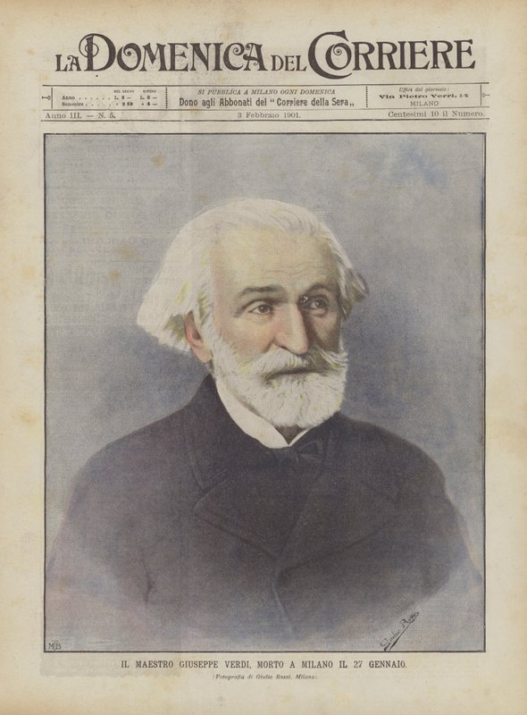 Maestro Giuseppe Verdi, morreu em Milão em 27 de janeiro de Achille Beltrame