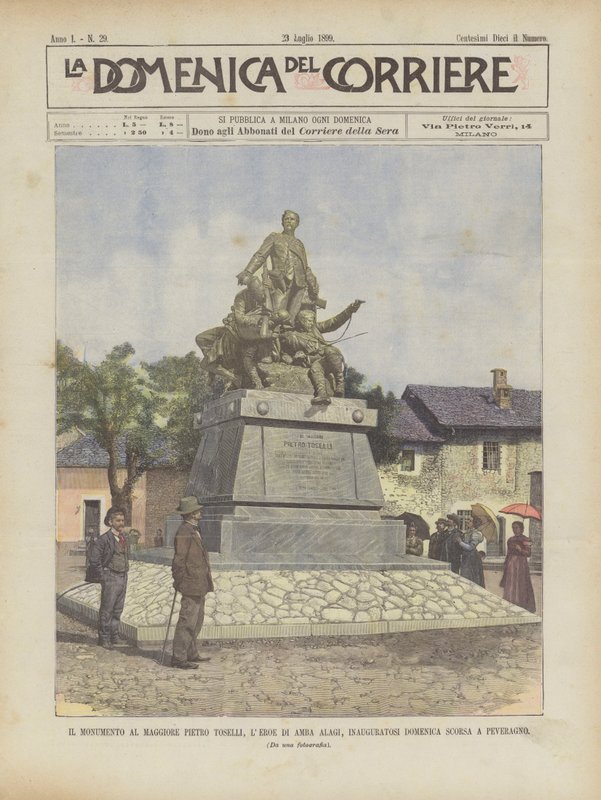 O Monumento Ao Major Pietro Toselli, LEROE DE Amba Alagi, Inauguratosi Domenica Scorsa Em Peveragno de Achille Beltrame