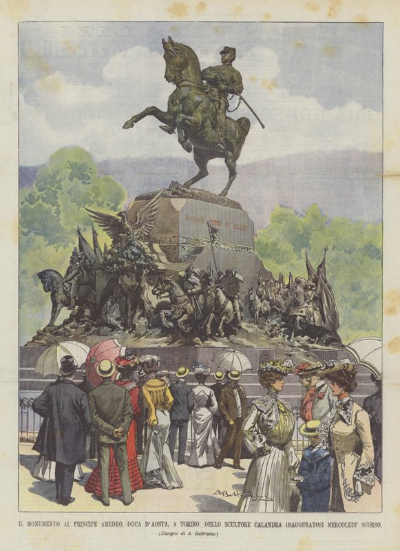 O Monumento Ao Príncipe Amedeo, Duca DAosta, Em Turim, Dello Escultor Calandra, Inaugurada Quarta-Feira Last de Achille Beltrame