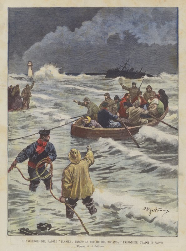 O Naufrágio Planier No Bouches Do Rhone, Os Passageiros Tratados Em Salvo de Achille Beltrame