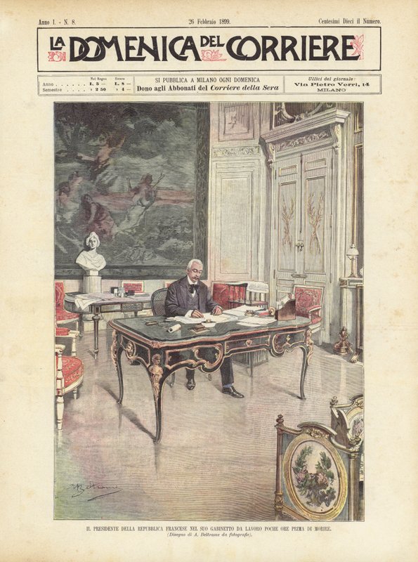 O Presidente da República Francesa em seu gabinete de trabalho Algumas horas antes de morrer de Achille Beltrame