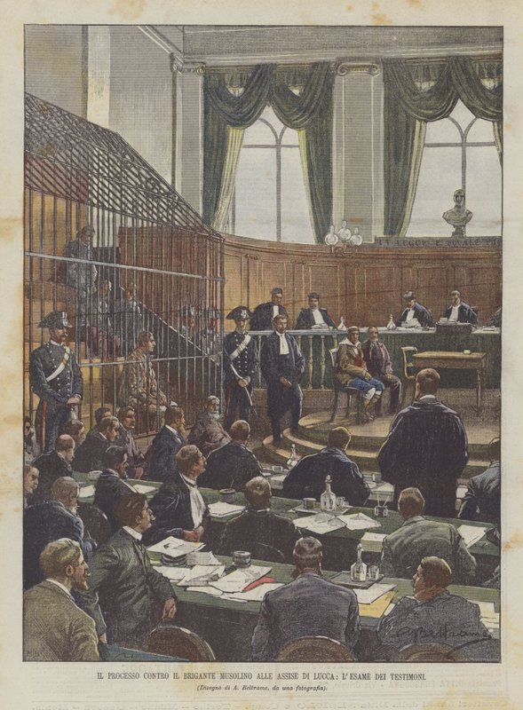 O julgamento contra o brigadeiro musolino nos assitos de Lucca, o mesmo nome das testemunhas de Achille Beltrame