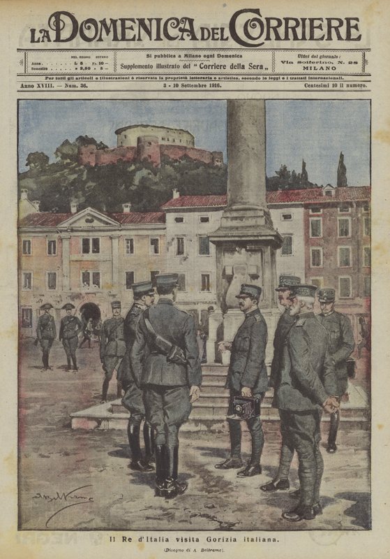 Il Re di Italy visita o italiano Gorizia de Achille Beltrame